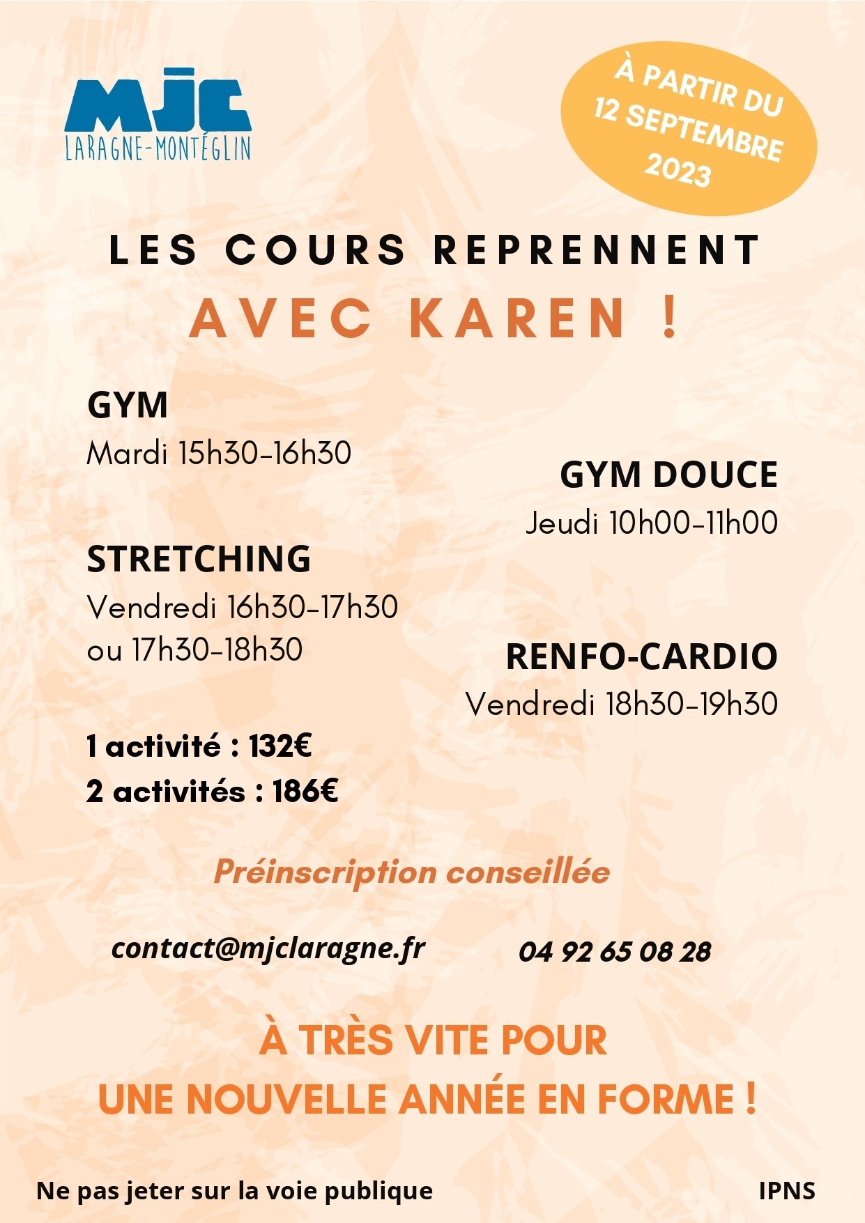 Lire la suite à propos de l’article Reprise du fitness